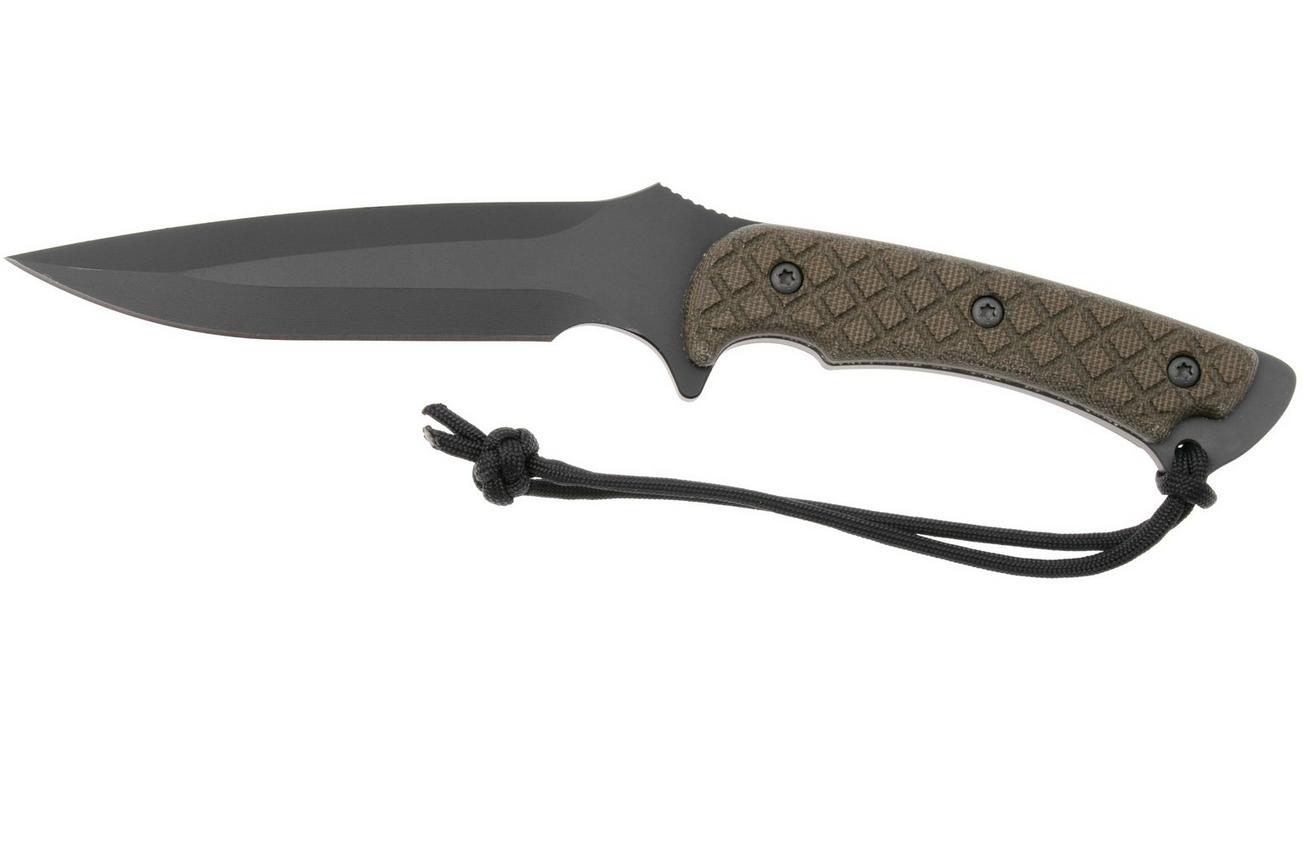 Spartan Blades Ares SB1BKGRKYBK Black, Green Micarta, survivalmes, kydex schede