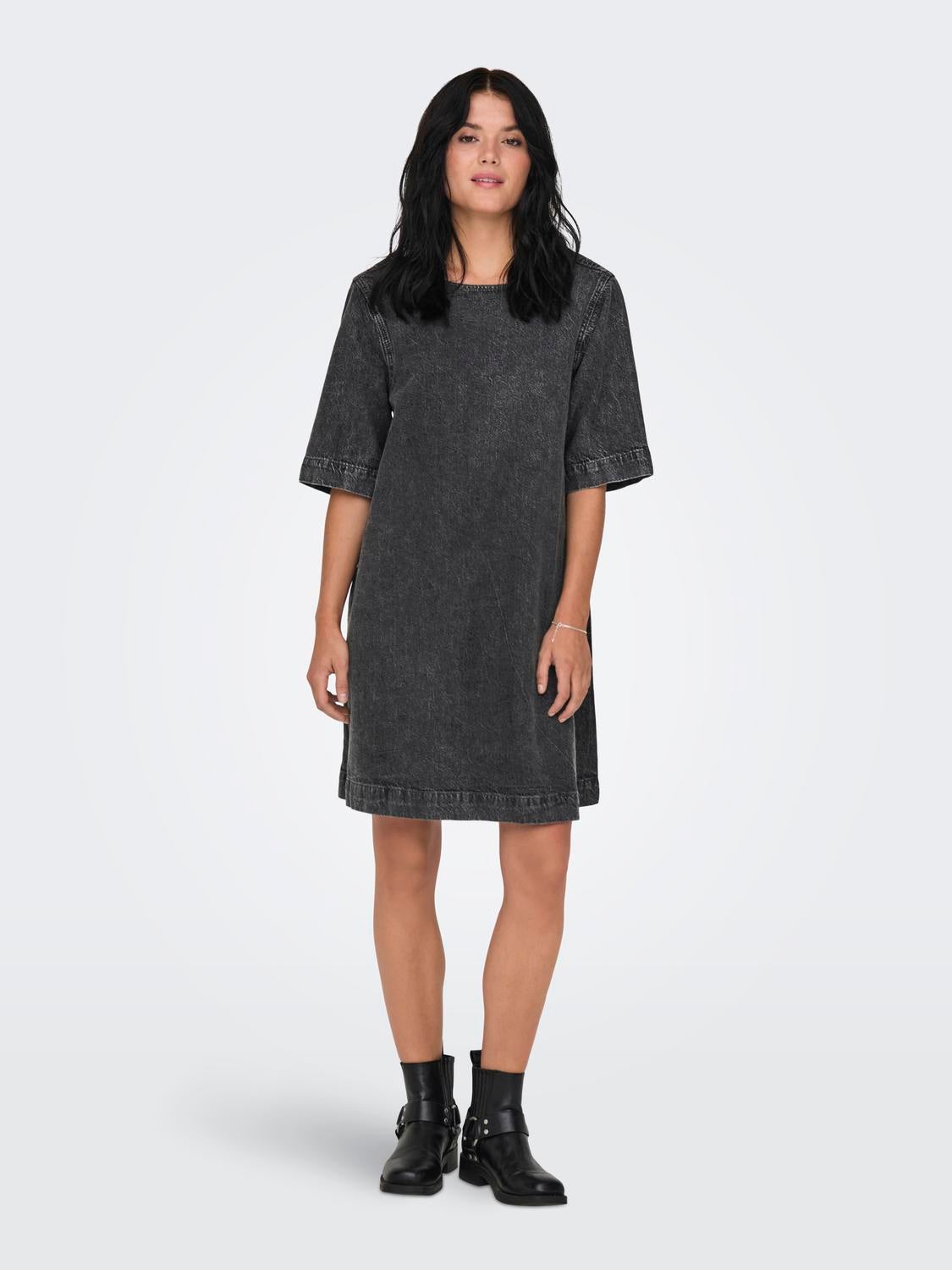 ONLGIGI Kurzes Kleid Dark Grey Denim