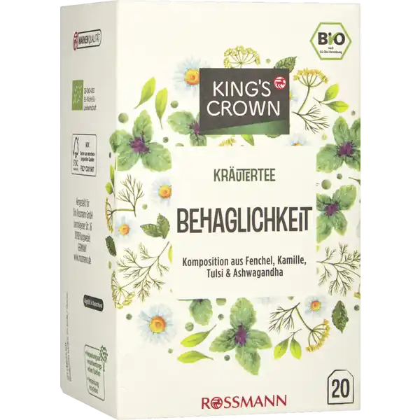 Kräuterteekomposition mit Tulsi, Fenchel, Kamille & Ashwagandha