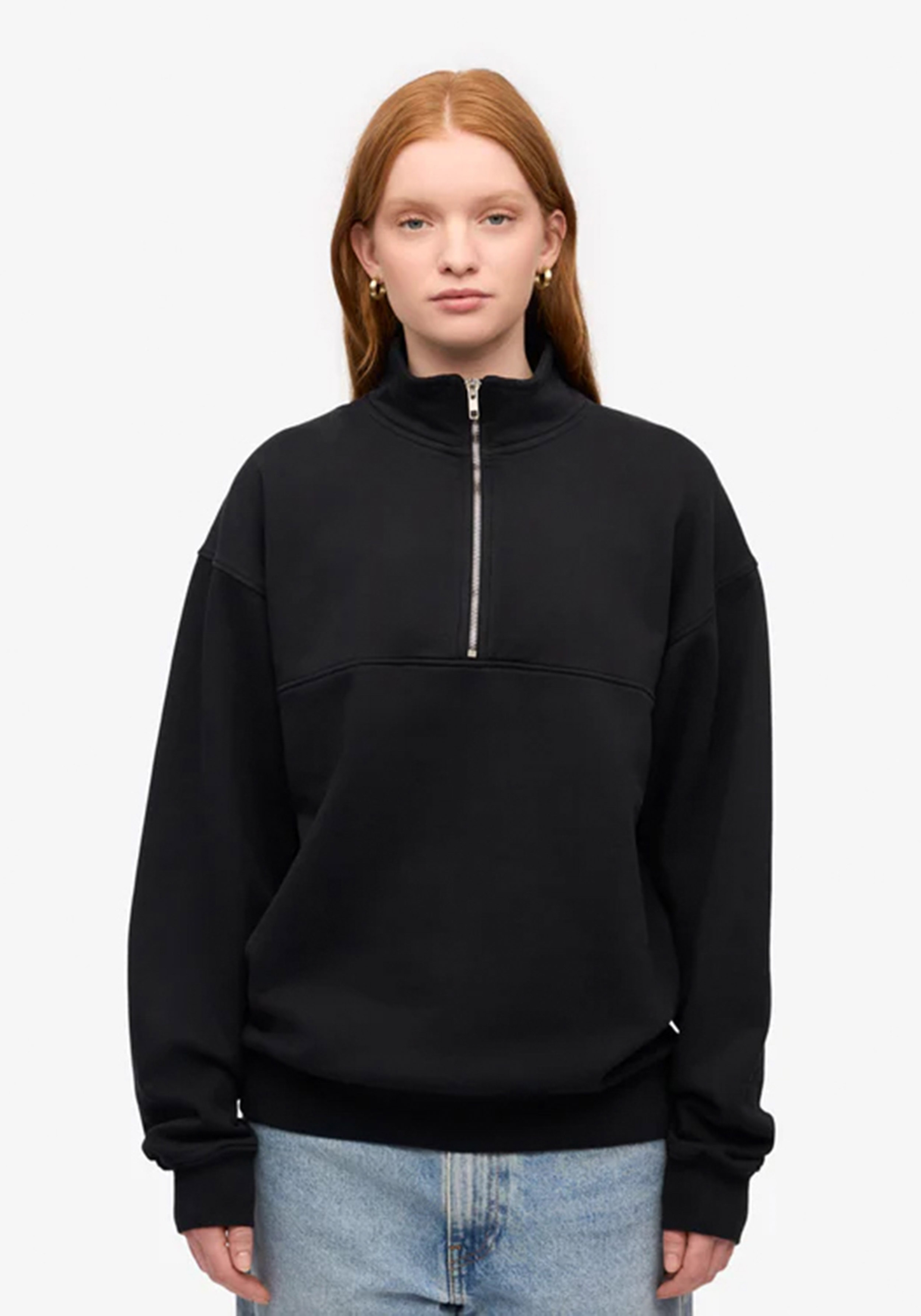 Colorful Standard Quarter-Zip Sweatshirt Deep Black