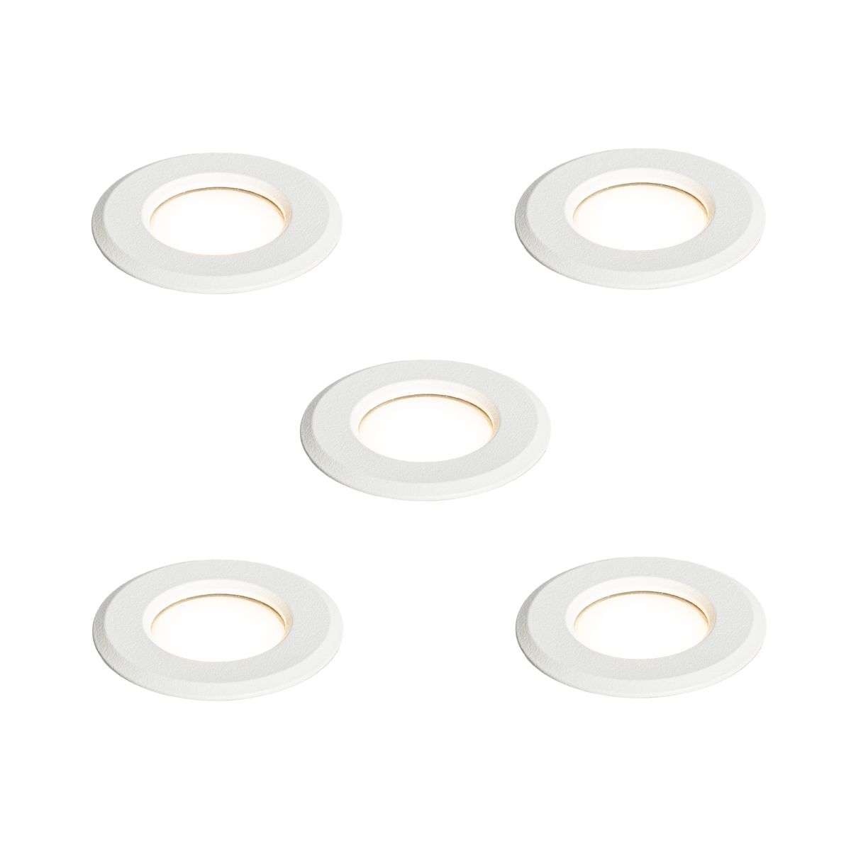Set van 5 moderne grondspots wit incl. LED IP67 - Linsey