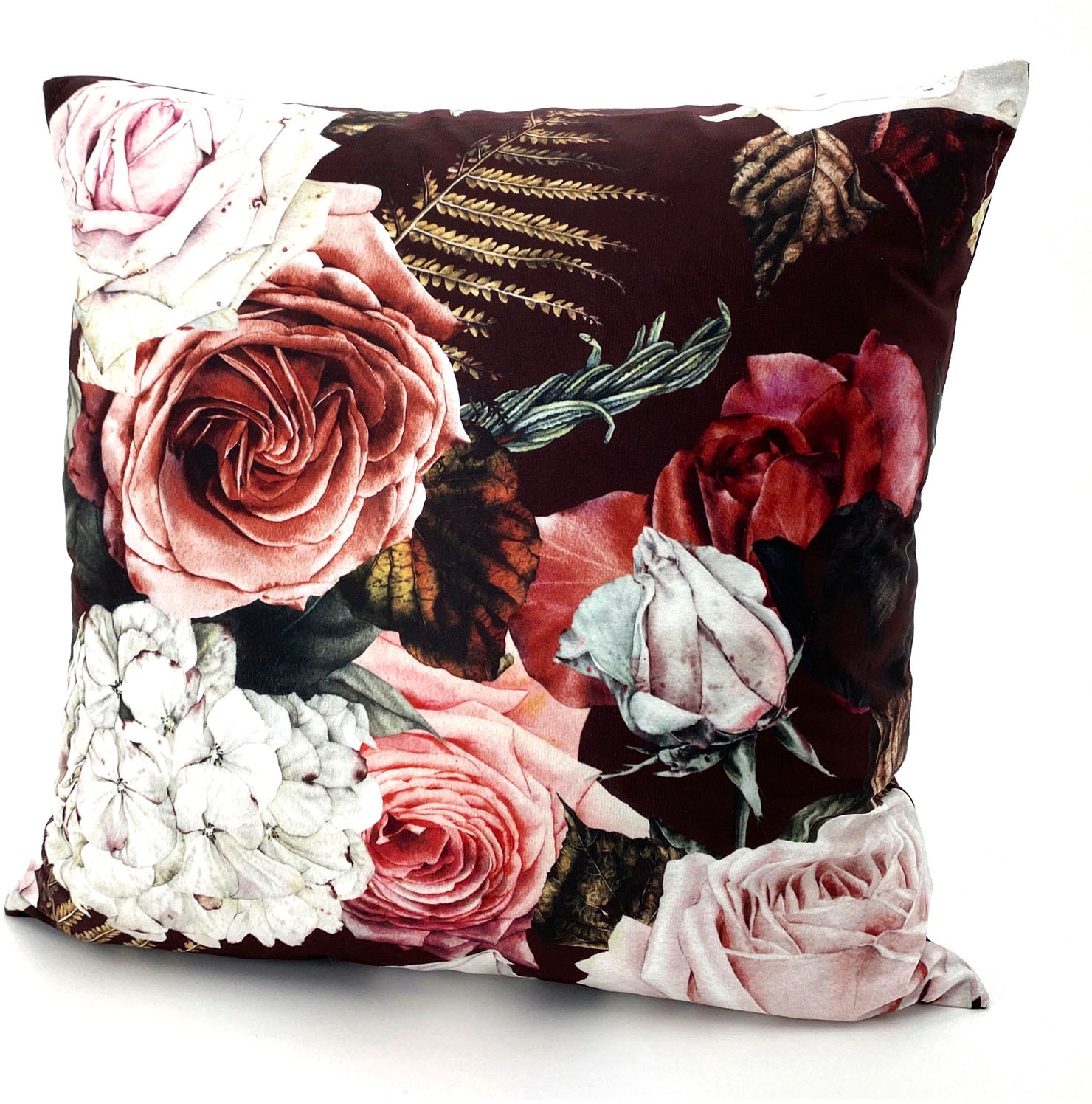 Weckbrodt Dekokissen »Rosen« Samt-Optik, Velour, bedruckt, Blumen, Kissenhülle ohne Füllung