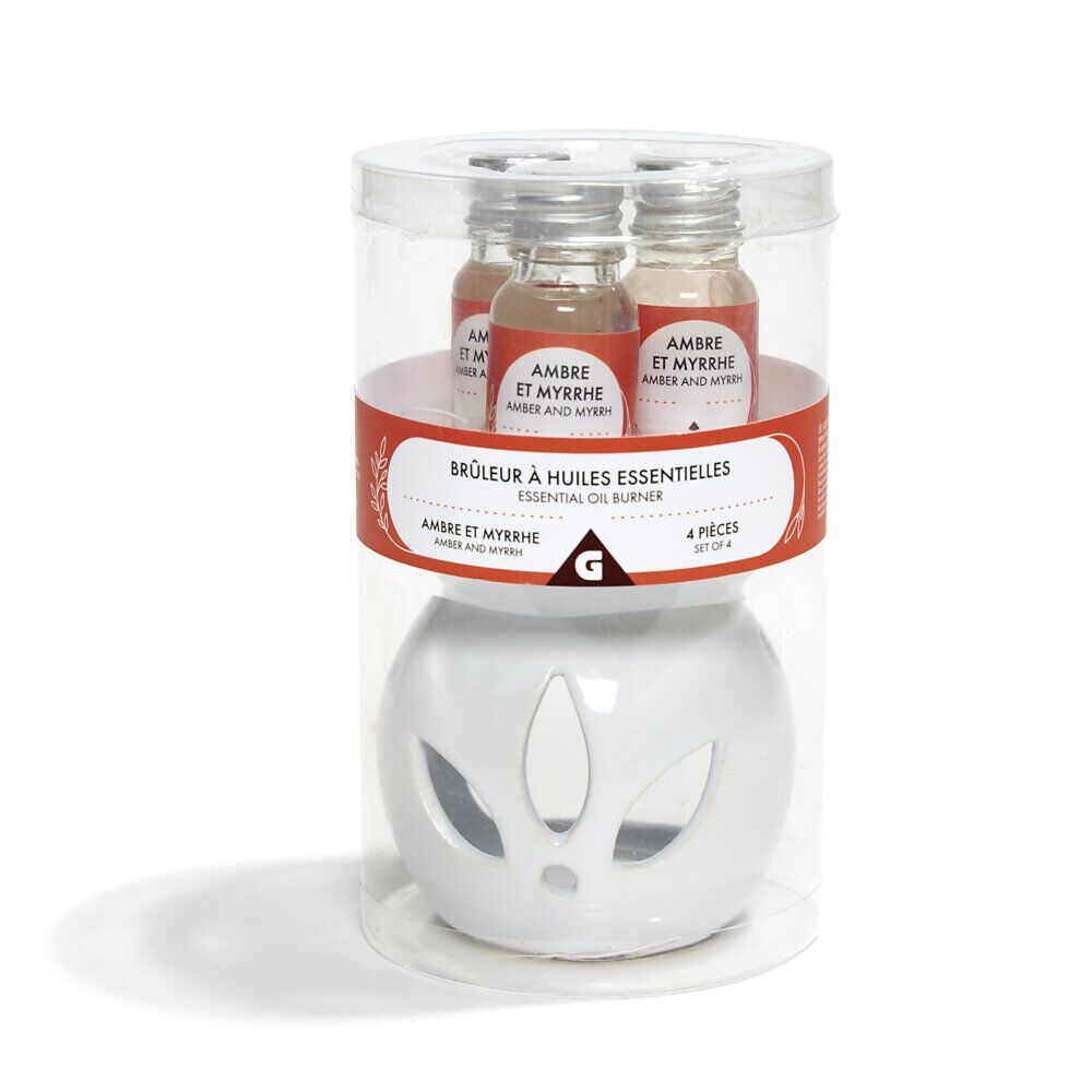Set de brûleur et 3 huiles essentielles - 4 parfums