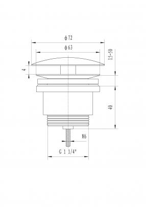 Mueller Design vaste afvoerplug 5/4 chroom