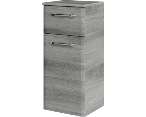 Pelipal Quickset 328 badkamermeubelset (B x H x D 175 x 200 x 39 cm), grafiet getextureerde fronten, met mineraal gegoten wastafel, hoge kast, onderkast en bovenkast (328.120006)