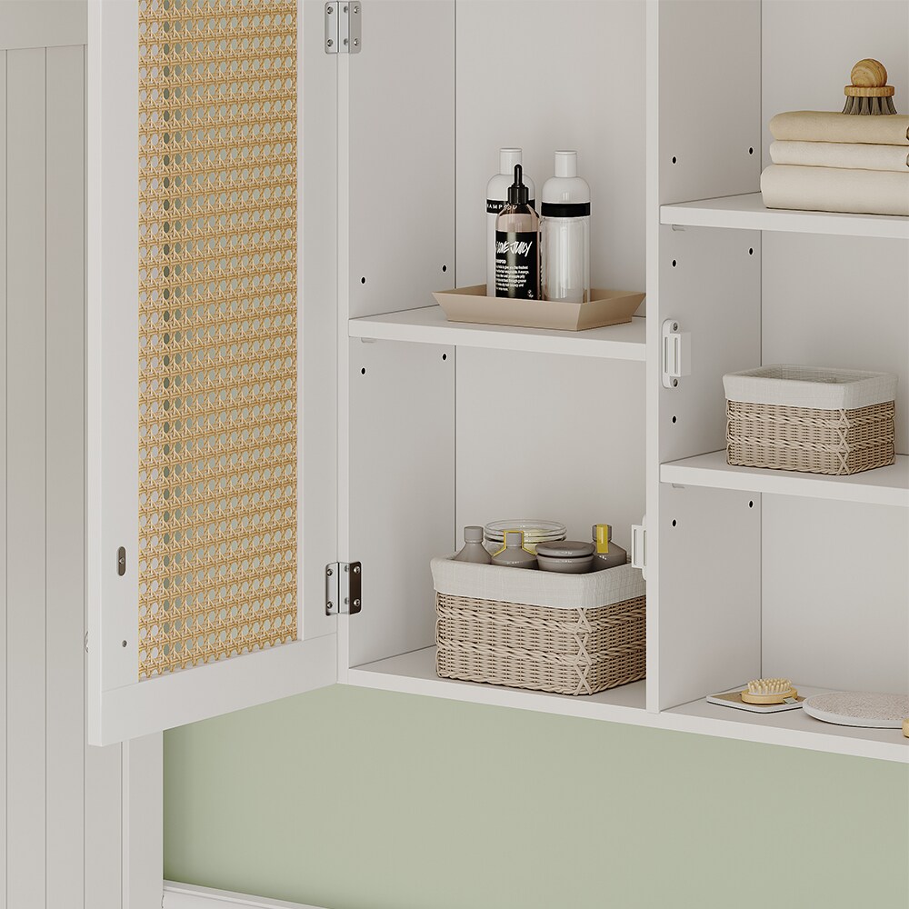 Vicco Spiegelschrank Rosario 60 x 49 cm, Weiß, mit 2 Türen, Badezimmer, modern