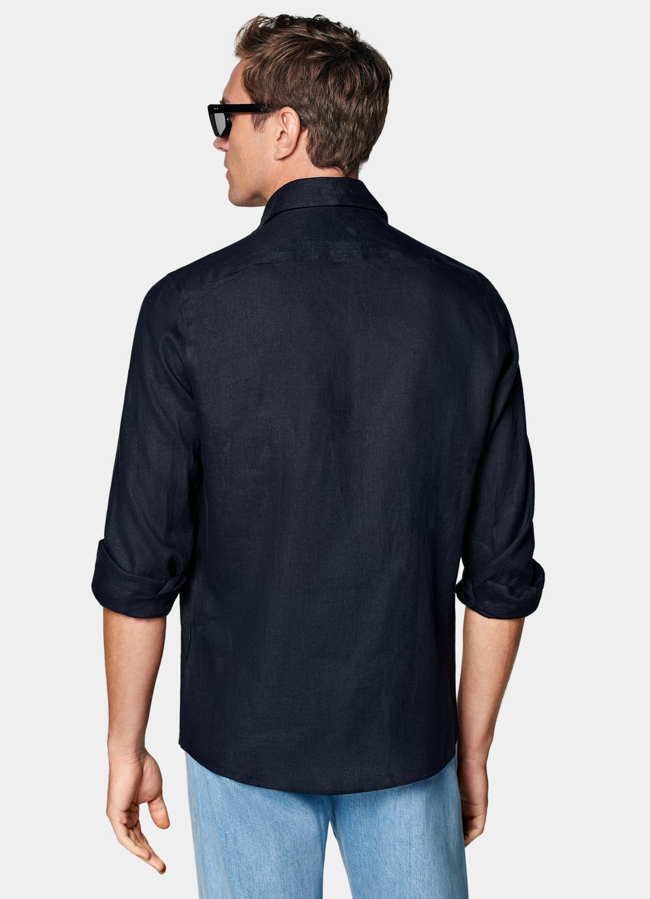 Chemise coupe ajustée bleu marine