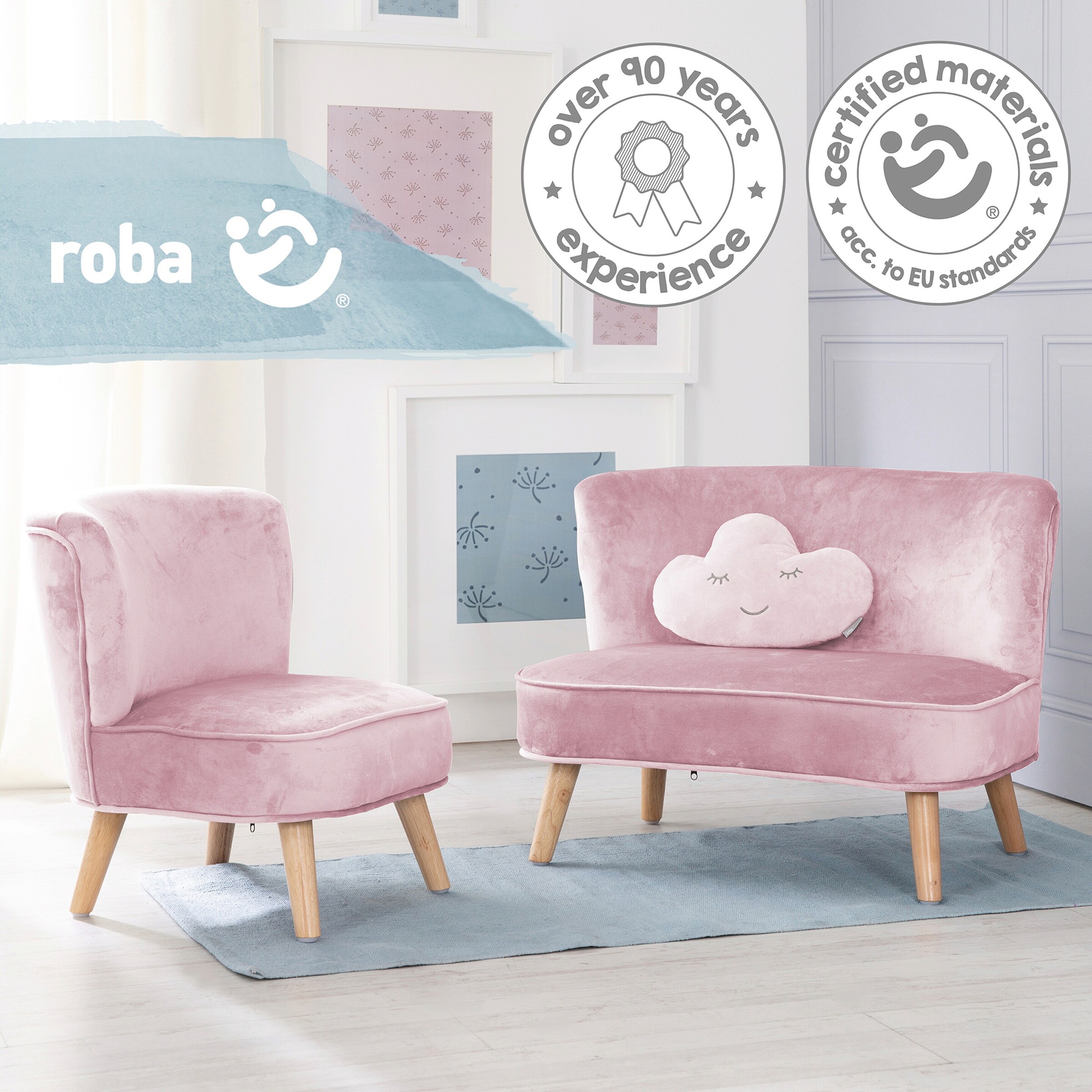 roba Lil Sofa Set groß roba Style rosa