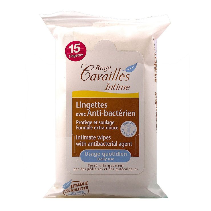 Lingettes anti-bactériennes Intime x15