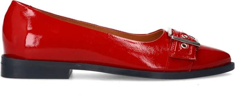 Manfield Dames Rode leren loafers