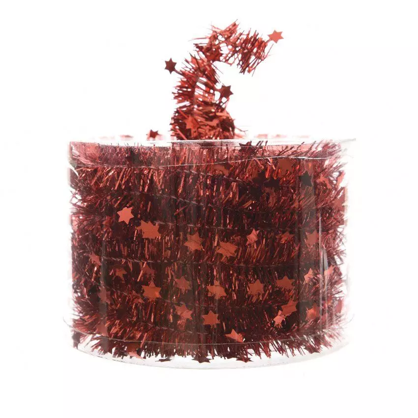 Guirlande de Noël (D3,50 cm) fine étoilée Alpine Rouge