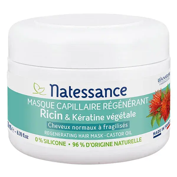 Máscara Capilar Regeneradora e Embelezadora Natessance com Óleo de Rícino 200ml