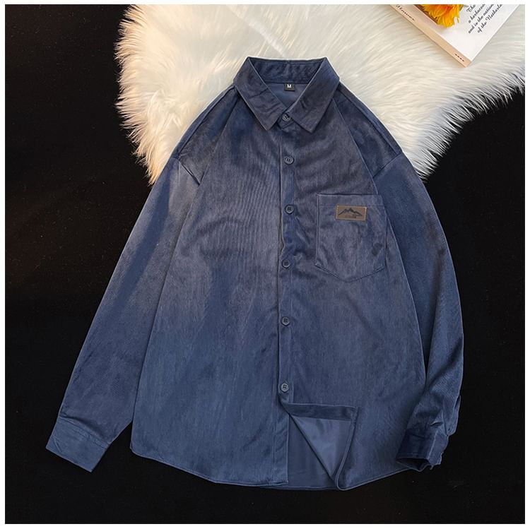 Mimiyox - Corduroy overhemd met lange mouwen en zakken