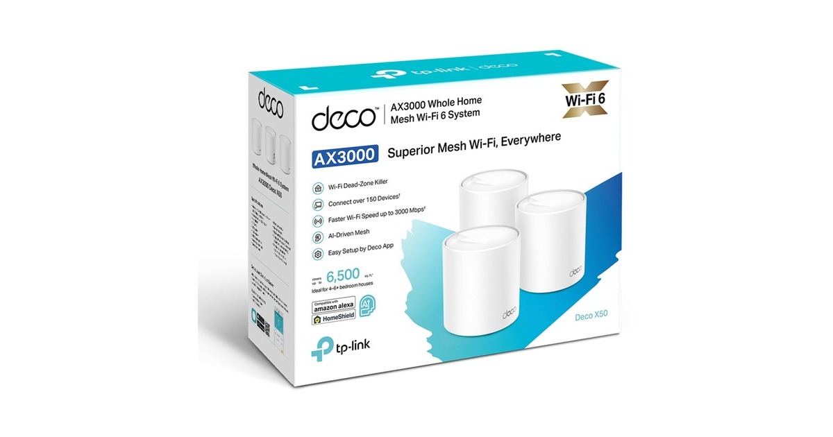 TP-LinkDeco X50 mesh router  (Wit, 3 stuks)