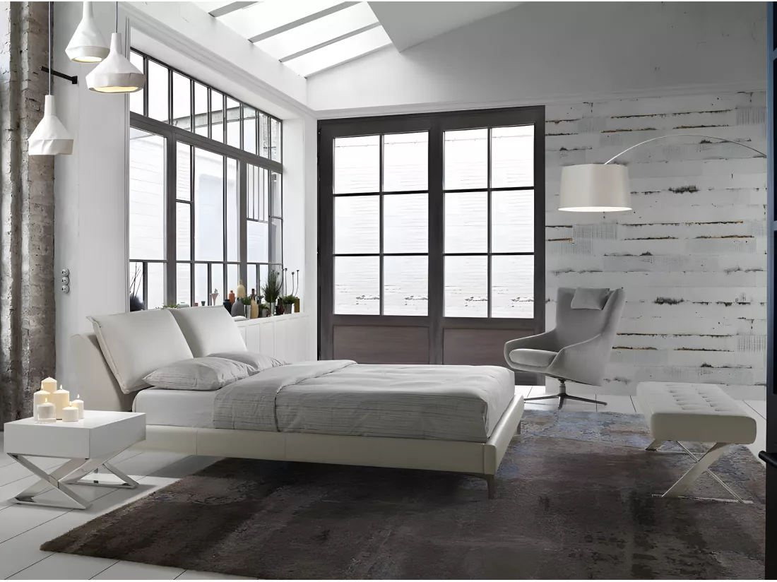 Banquette en simili cuir et acier chromé 5001 ANGEL CERDA