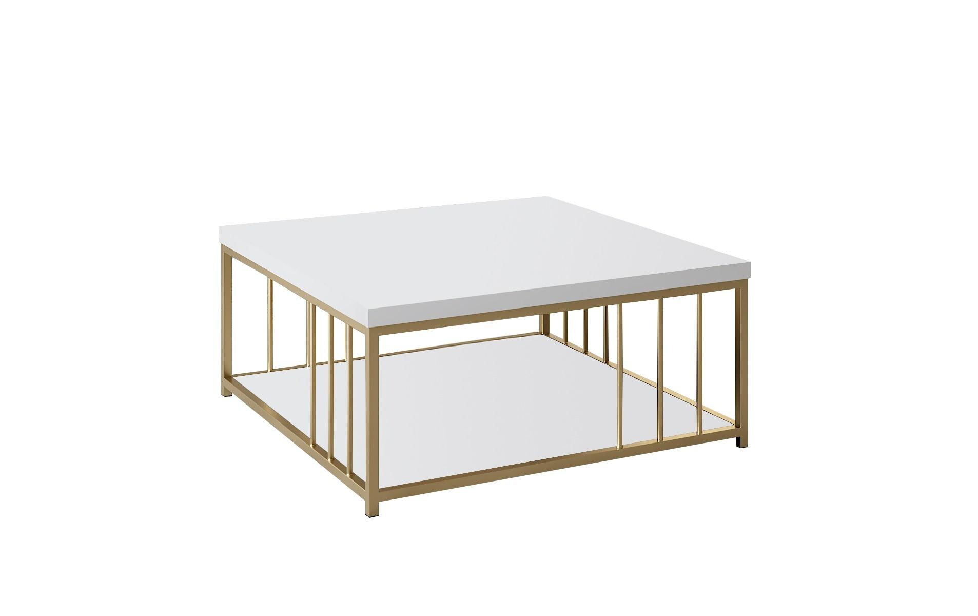 Couchtisch Zenn 90 x 39 x 40 cm, Gold/Weiss<br>Sofatisch