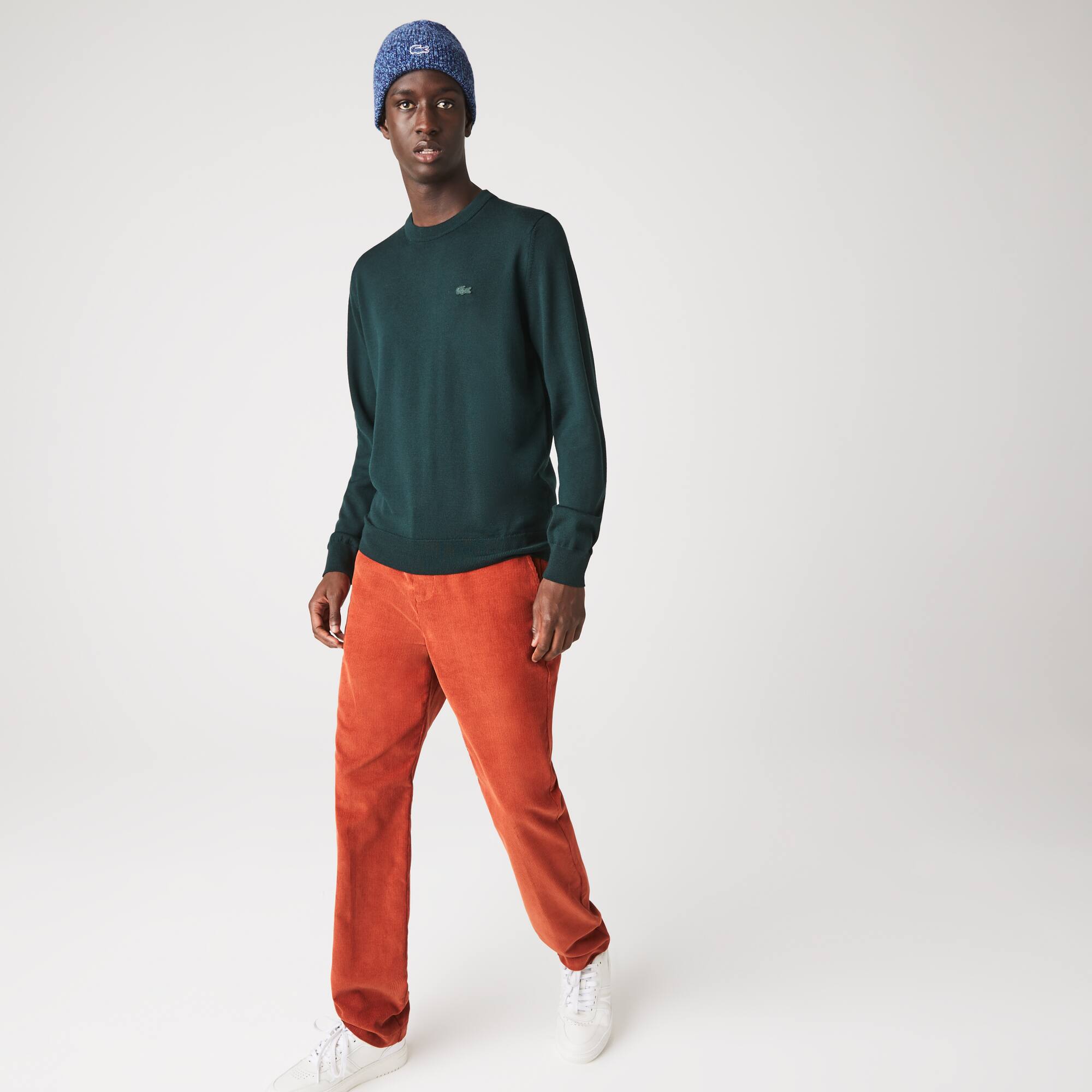 Herren Woll-Pullover mit Rundhals Pullover - Grün - Lacoste - Herren