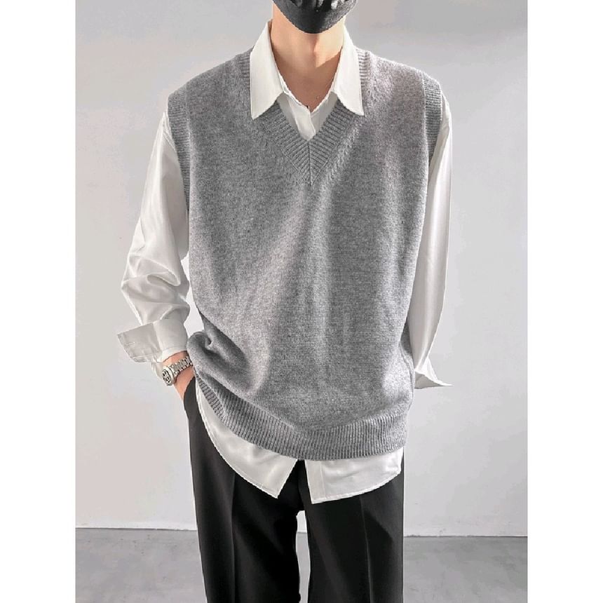 GRAYCIOUS - V-hals effen trui-vest