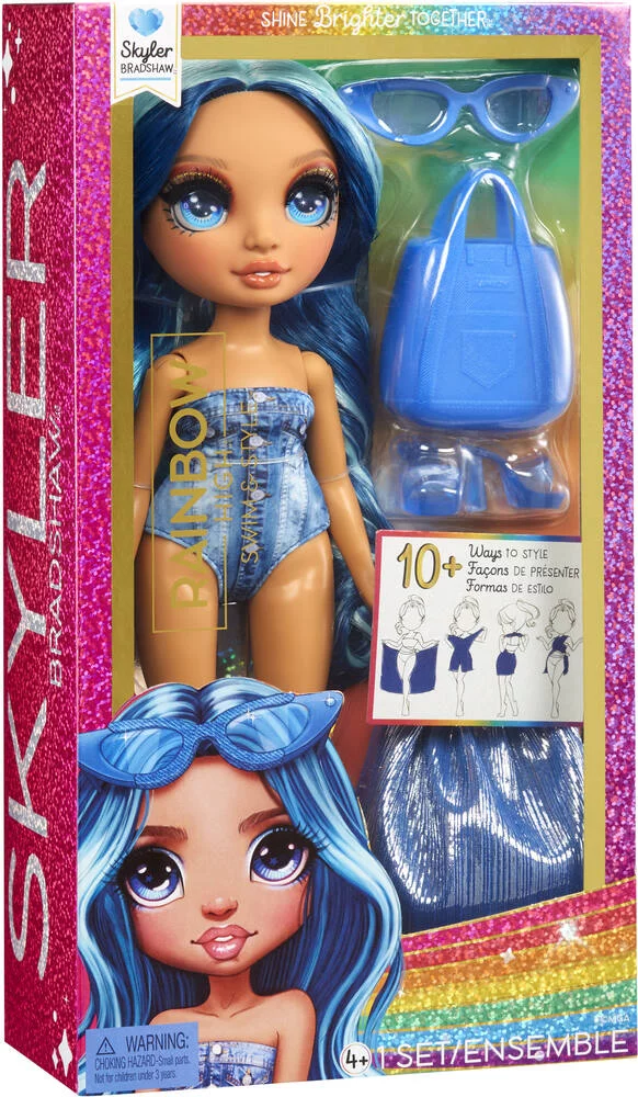 RAINBOW HIGH SWIM ET STYLE POUPEE MANNEQUIN 27 CM - SKYLER BLEU
