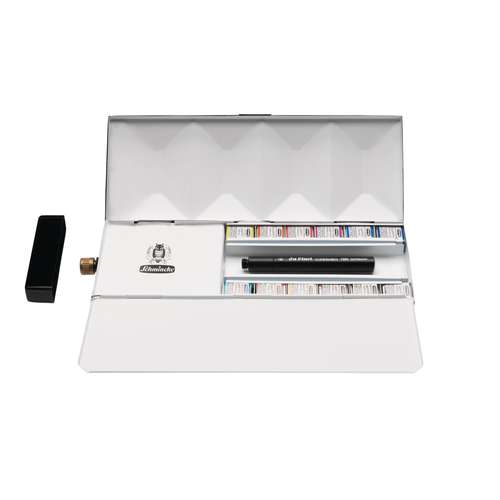Schmincke HORADAM® AQUARELL, Metallkasten mit Wassertank und Reisepinsel