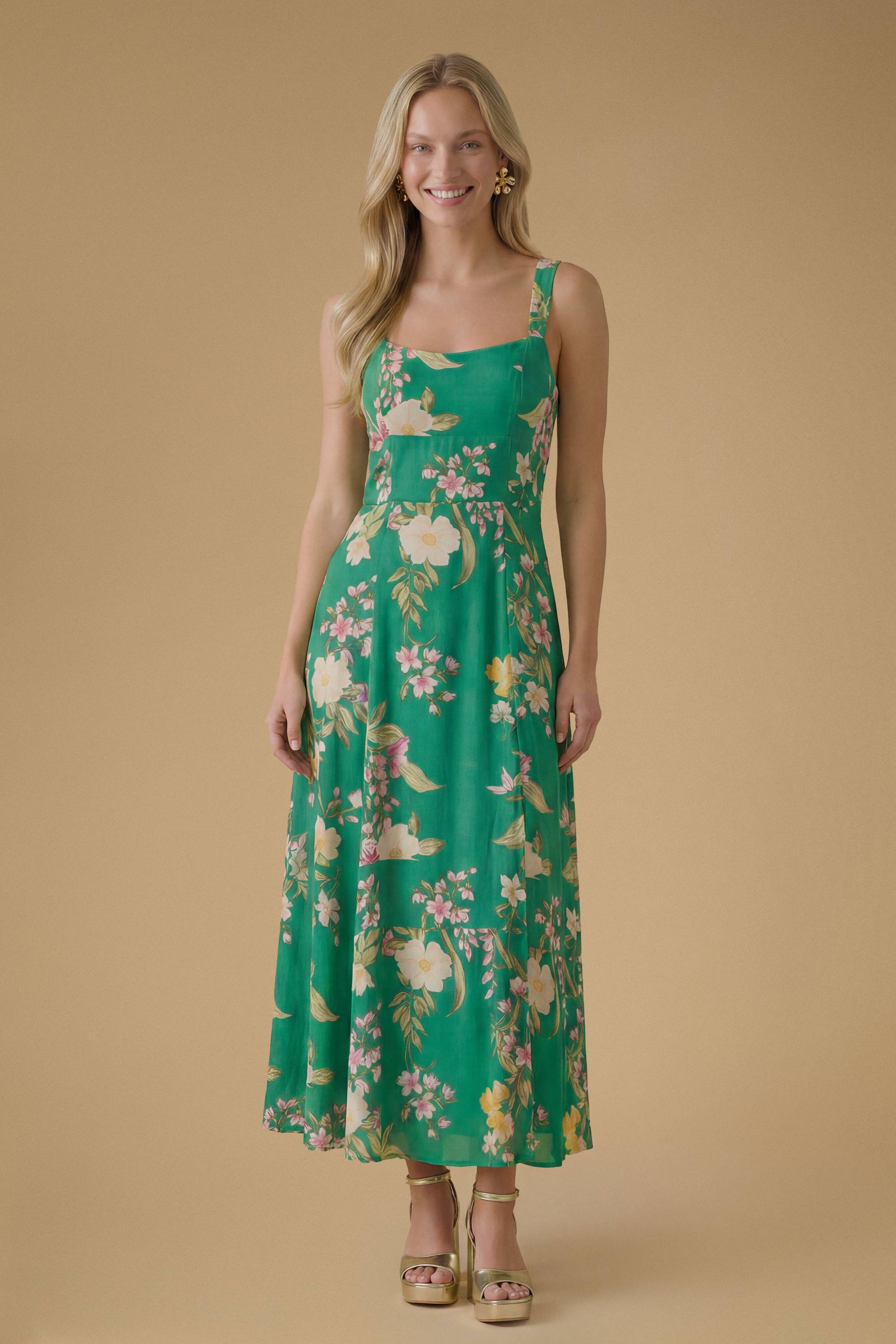 Oasis Robe Mi-longue En Viscose Imprimée À Bustier