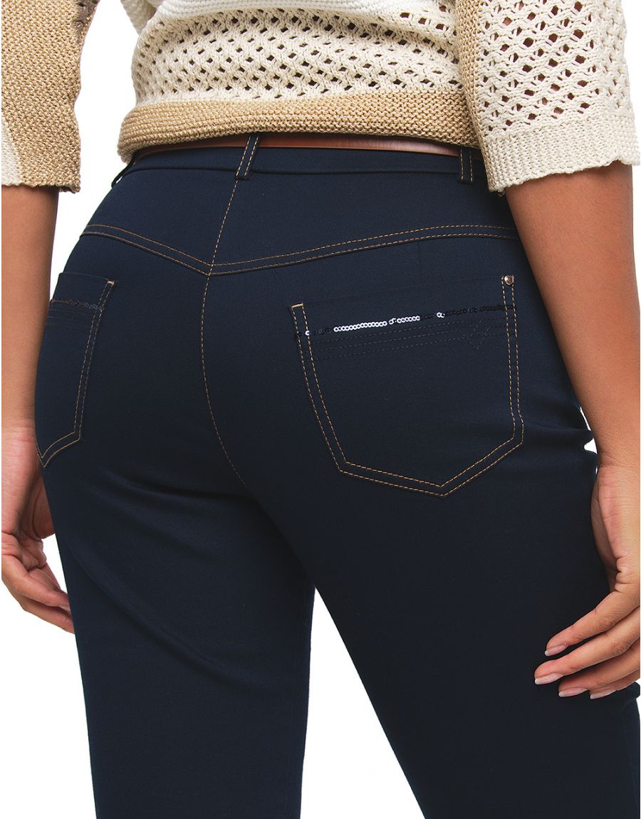 Pantalon slim marine