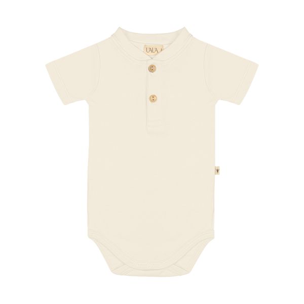 UAUA Onesie Met Knopen / Korte Mouwen - Crema - Newborn