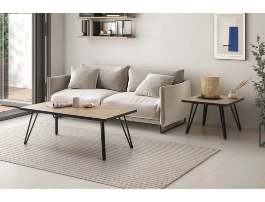 CONCEPT1 - Table basse Sindi chene noir 60 x 60 x 45cm