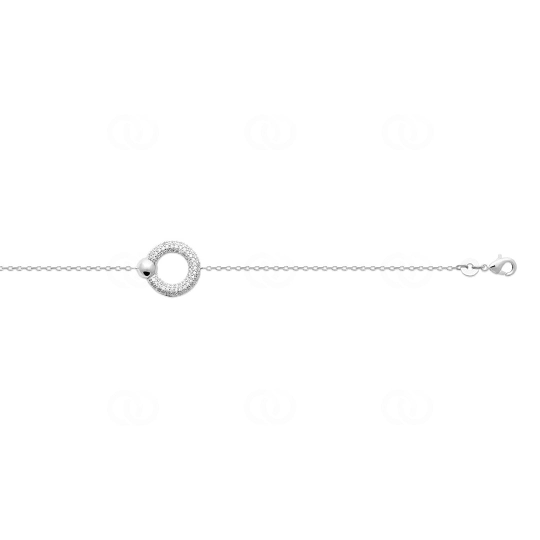 Armband 925 Silber rhodiniert mit Zirkonia 18cm