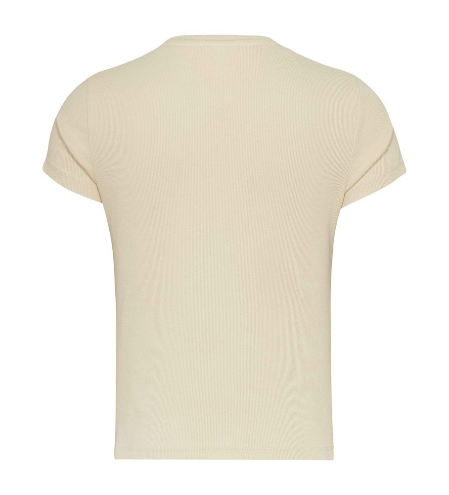 Camiseta Tommy Jeans Gold Signature bege