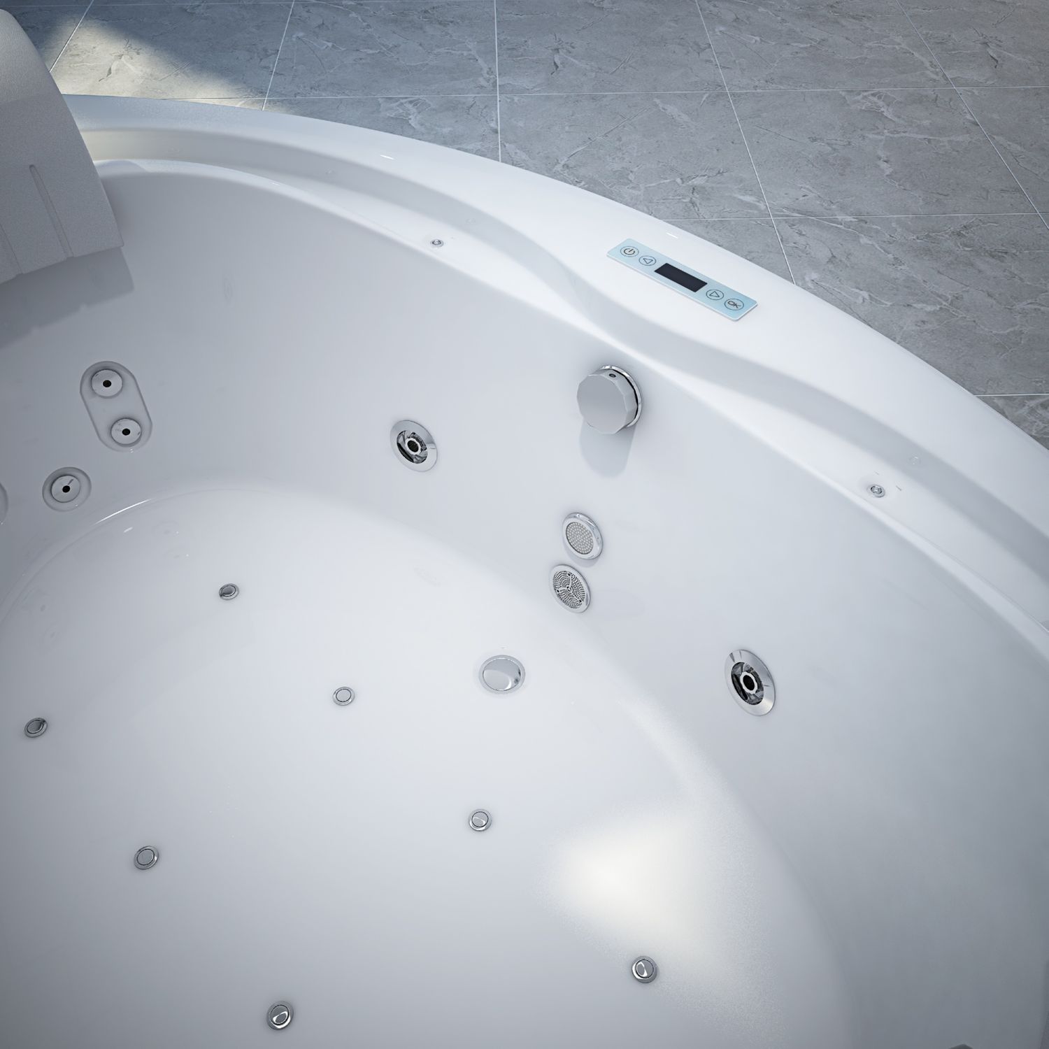 TroniTechnik® Eckwhirlpool ANDROS 160x160 Eckwanne Badewanne mit Whirlpool und Airpool Unterwasser LEDs inkl. Spülfunktion