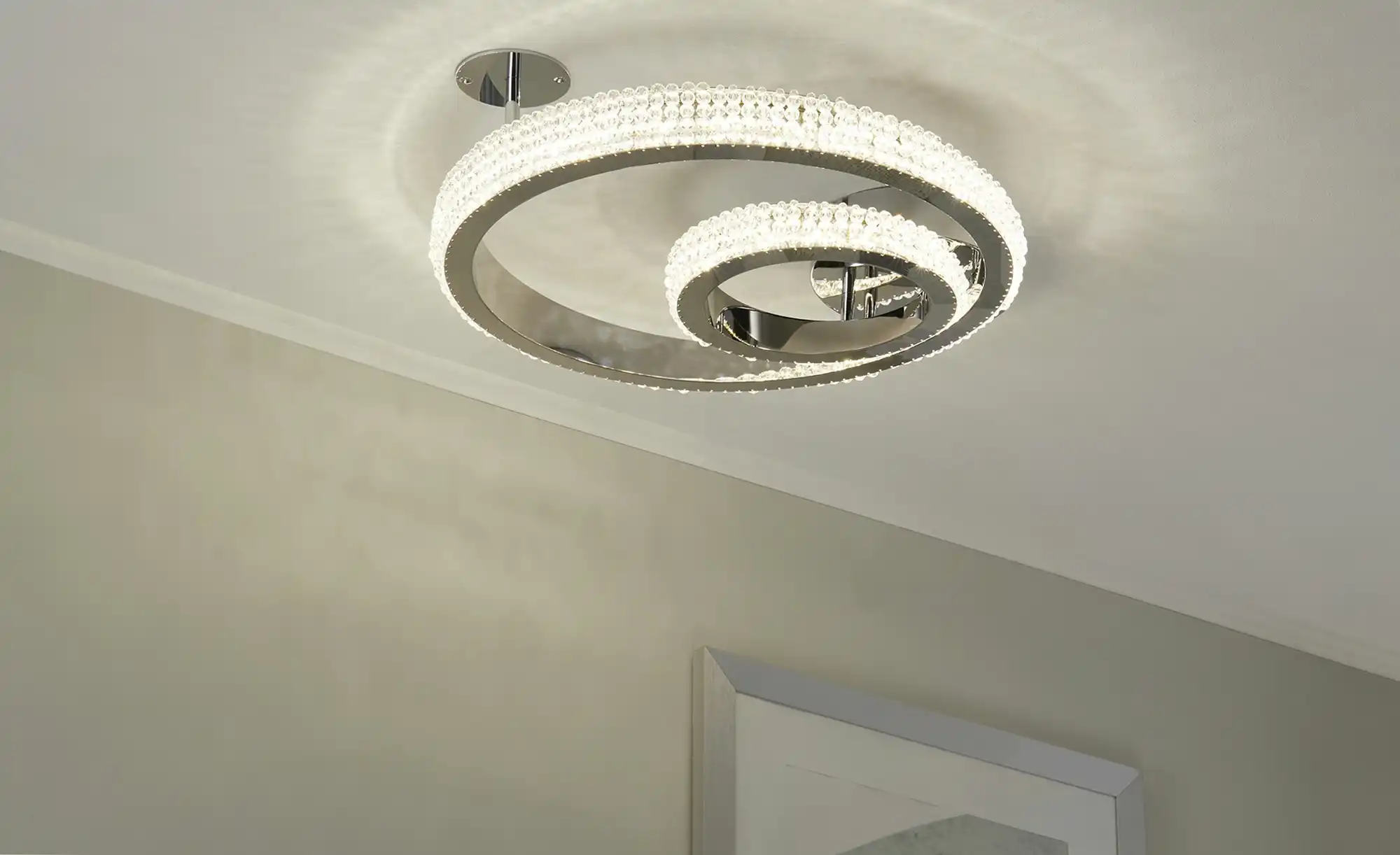KHG LED-Kristall-Deckenleuchte, `Kreise´