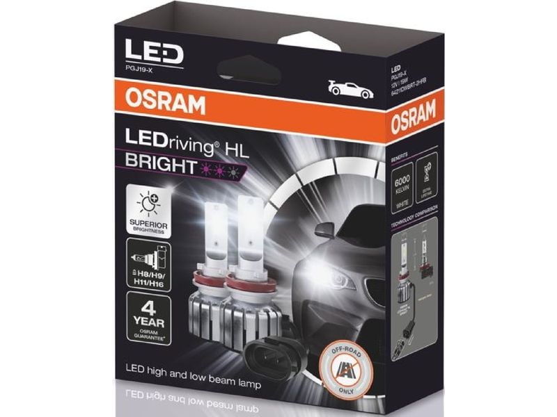 OSRAM LEDriving Off-Road LED Bright H8/H11/H16/H9/12V/19W P Leistungsstärkste LED-Offroad-Nachrüstlampe