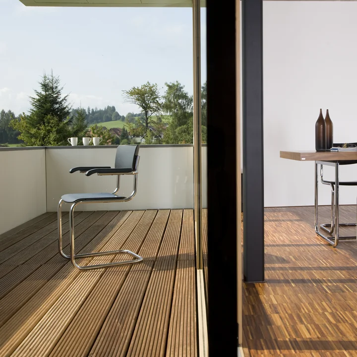 Thonet - S 43 F Stuhl, Chrom / Buche natur (TP 17)