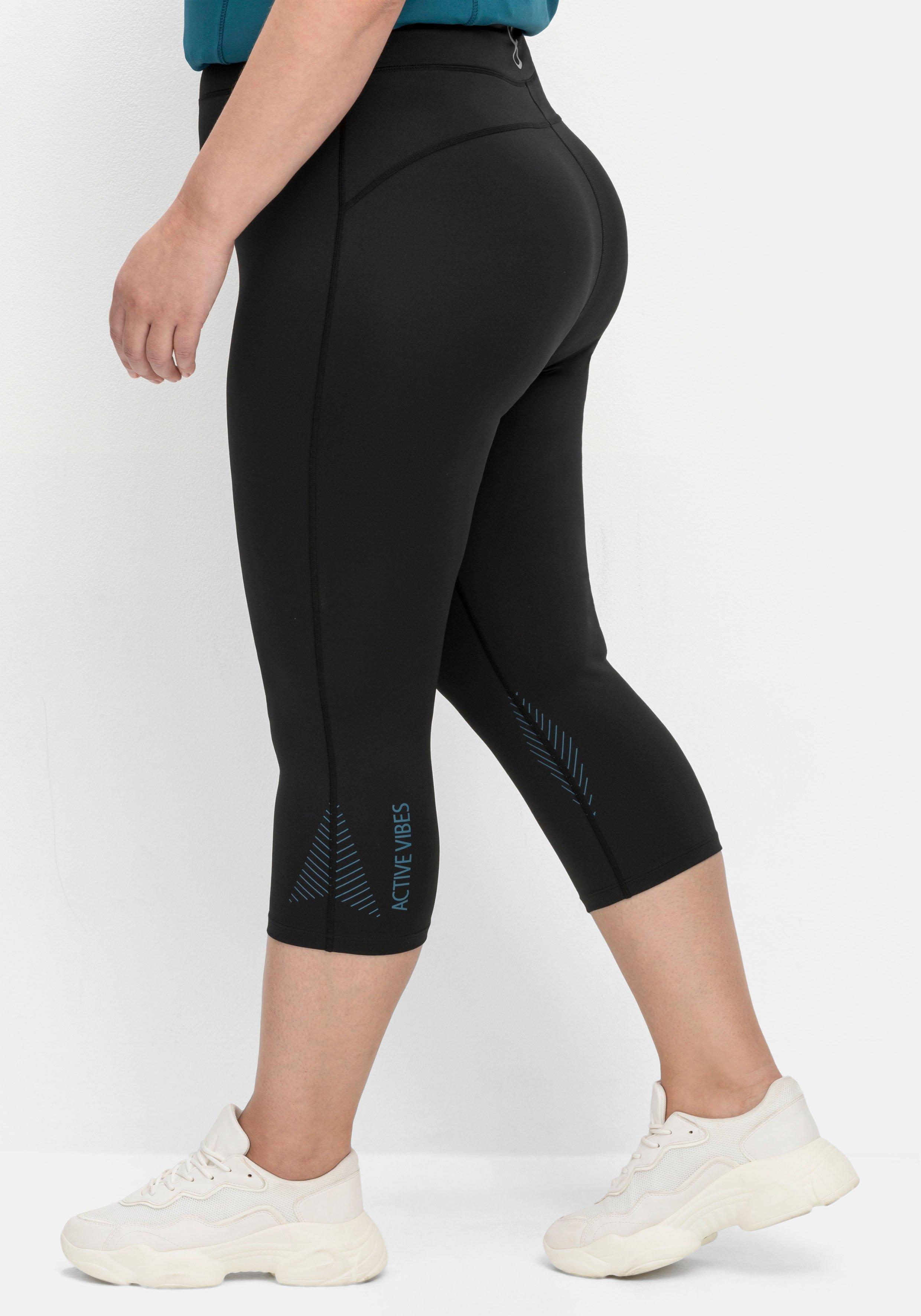 Sportleggings in Caprilänge, mit Print am Bein
