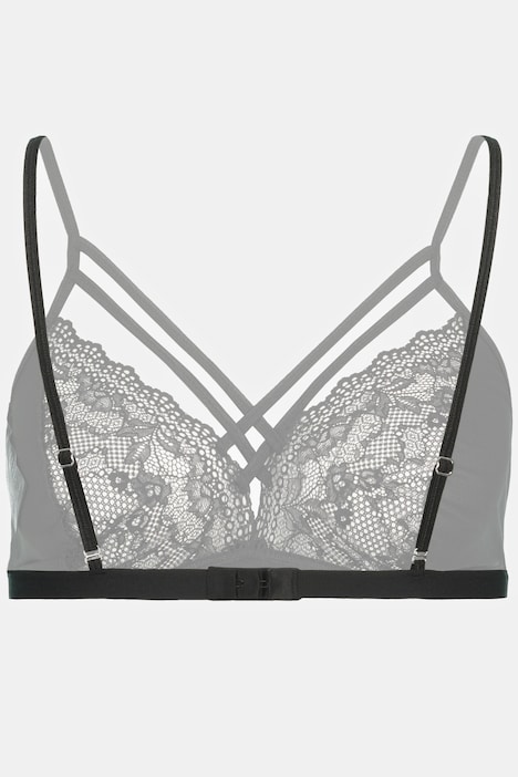 Bralette, Schnürroptik und wetlook Material