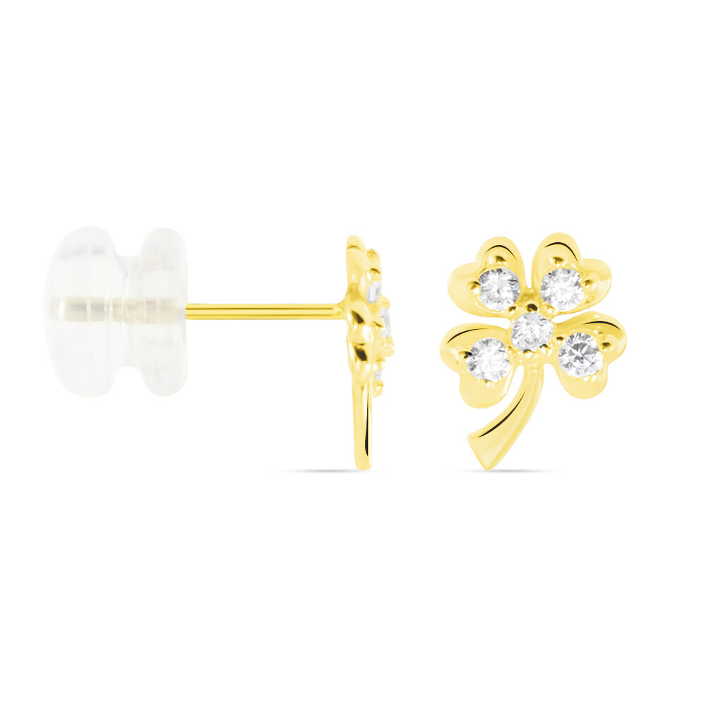 Boucles D'oreilles Or Jaune Verdiane Oxydes