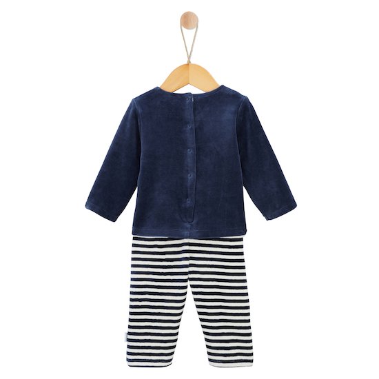 Petit Cocon Combilongue Rayure   Marine        de               P'tit bisou