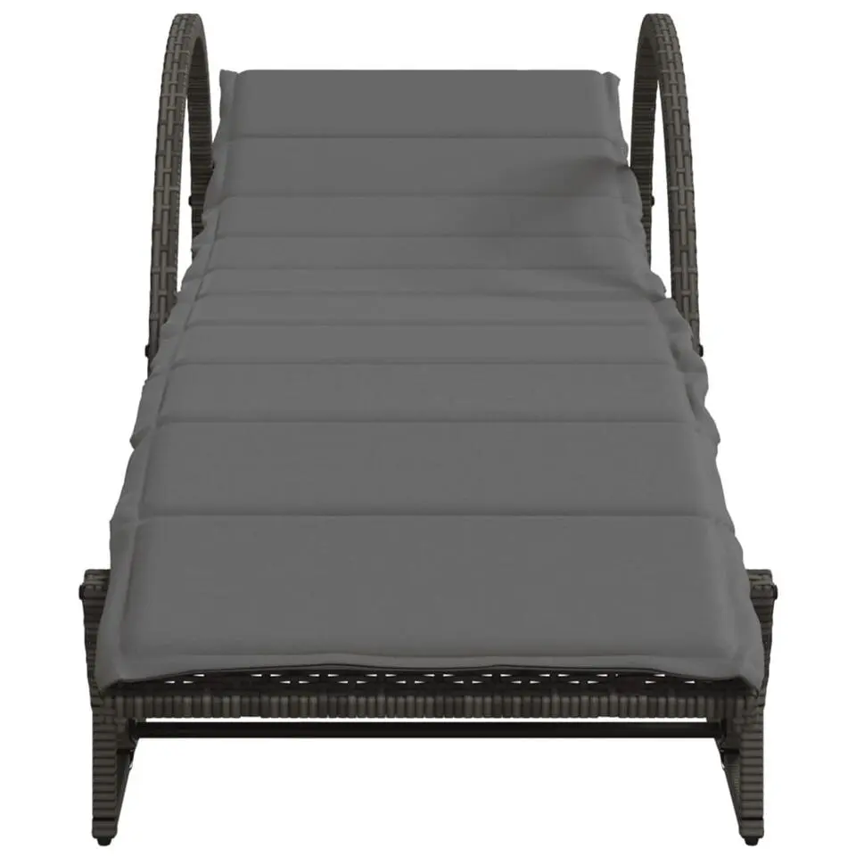 vidaXL - Ligbed - Grijs - Poly rattan