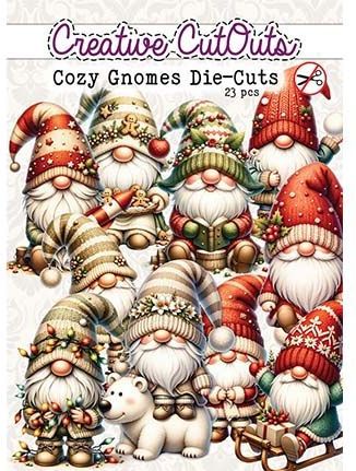 CCODC-001 Creatief Art - Creative CutOuts - Die-Cuts - Cozy Gnomes - Stansplaatjes - 23st - Kabouters/Kerst