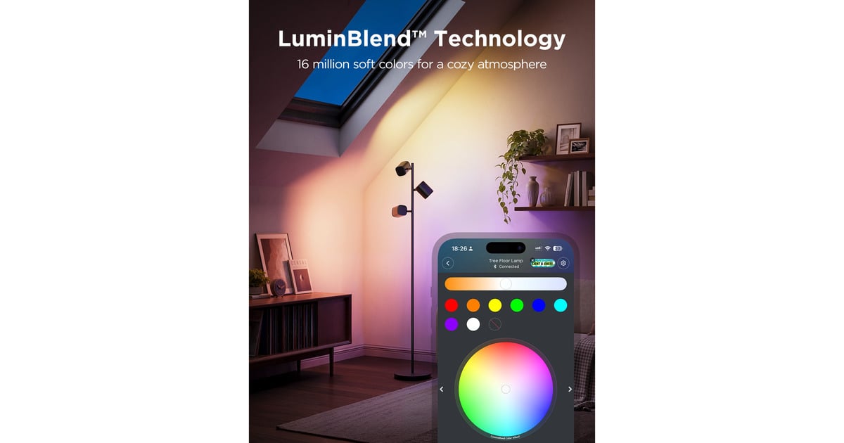 GoveeTree Floor Lamp  (Zwart, 2.4GHz wifi + Bluetooth)