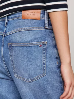 Calça jeans reta ajustada de cintura média Classics Melany