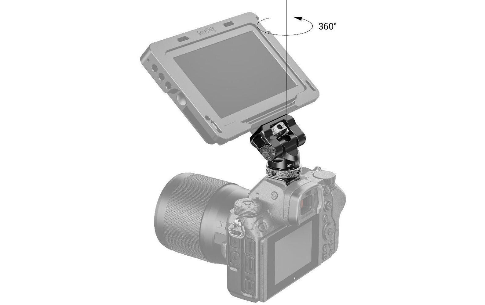 Swivel and Tilt Monitor Mount mit Cold ShoeSchwenk- und neigbare Monitorhalterung mit Cold Shoe