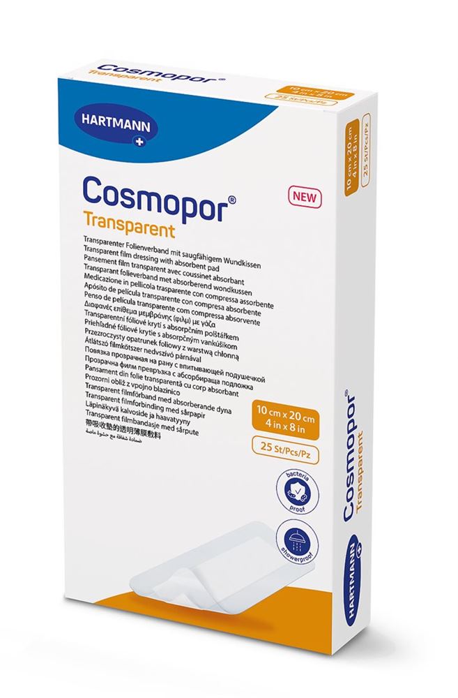 COSMOPOR transparent<br>25 Stück, 10x20cm, steril