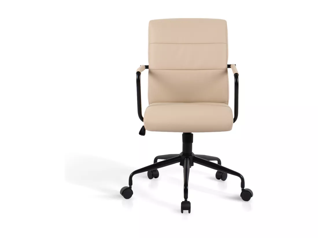 Chaise de bureau H91-99cm x L64cm x P70cm - beige - Oli