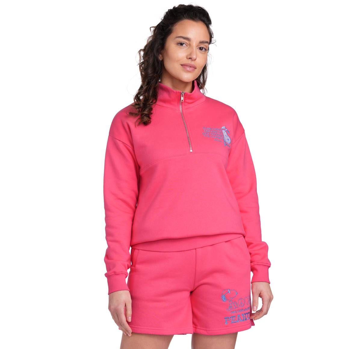 Jonas Nielsen Peanuts Sweatshirt im Troyer-Style pink