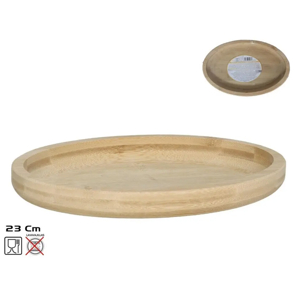 Gerimport Serveer plateau - rond - dienblad - hout - D23 cm
