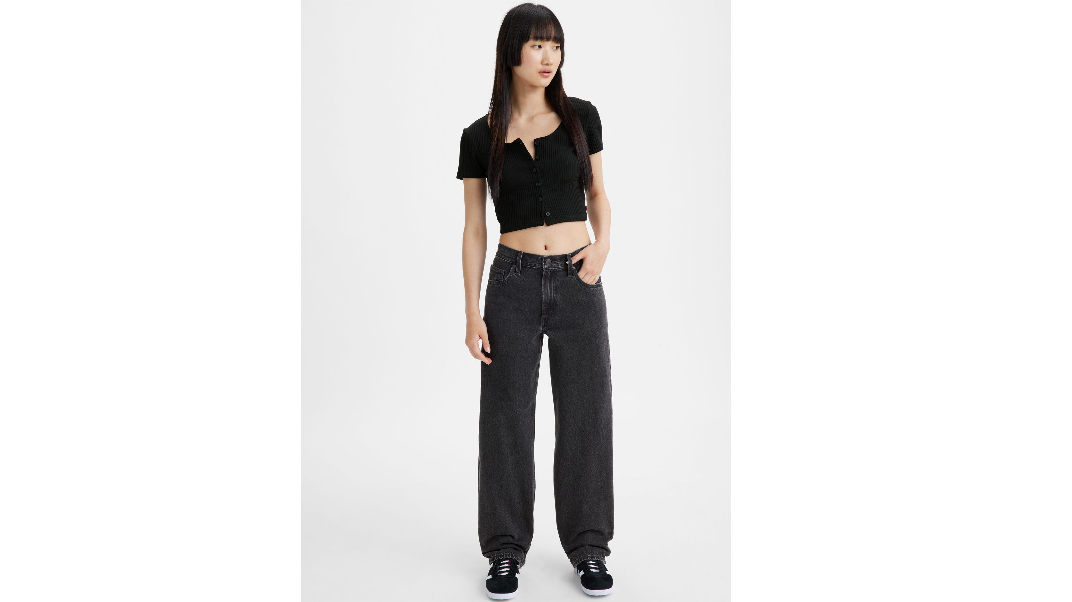 Jean Dad Baggy - Black Stonewash - Noir