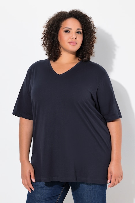 T-Shirt, V-Ausschnitt, Relaxed, Halbarm