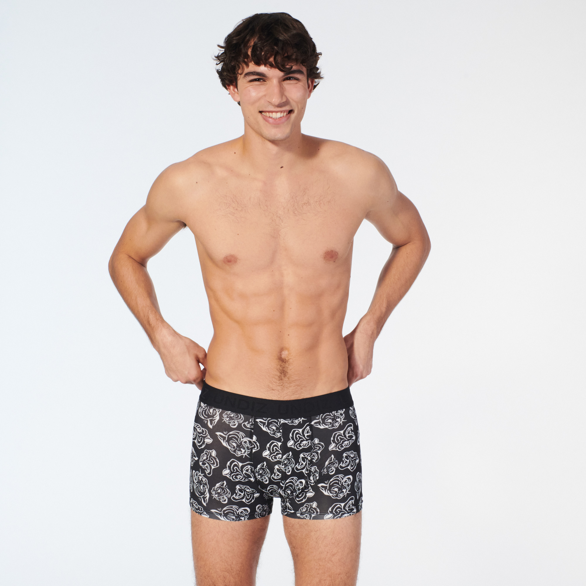 Boxer à motifs tigre en microfibre
